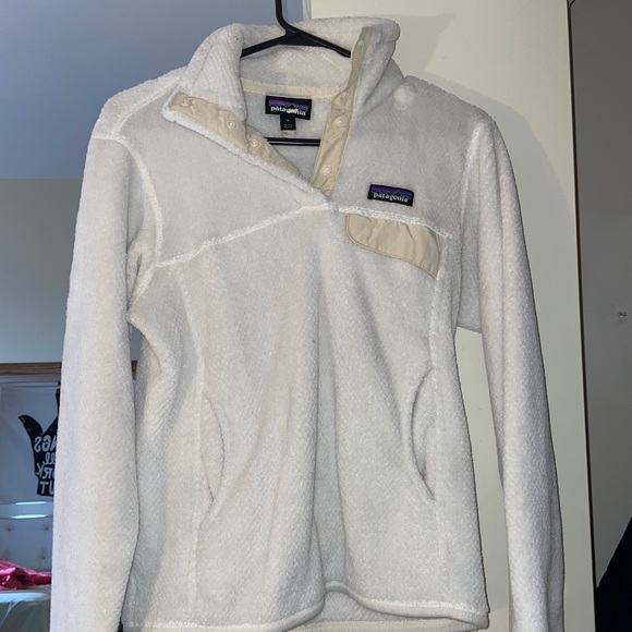 Cream/White Patagonia Quarter Fleece - Picture 2 of 4